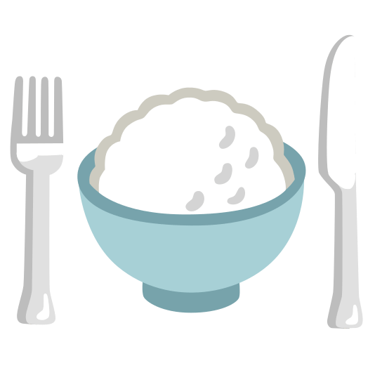 knife fork plate rice