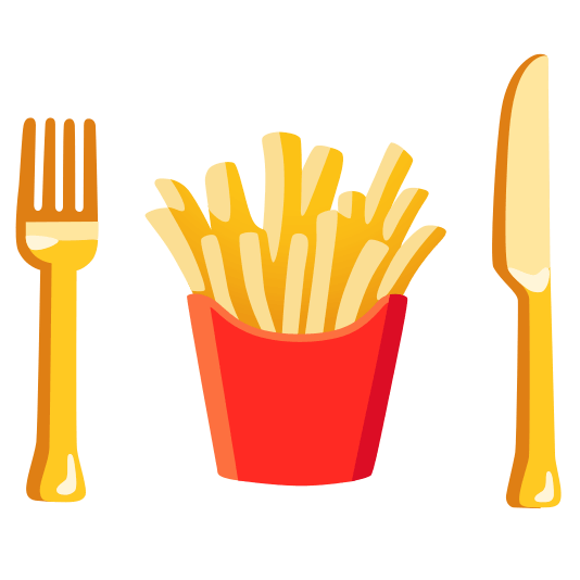 knife fork plate fries