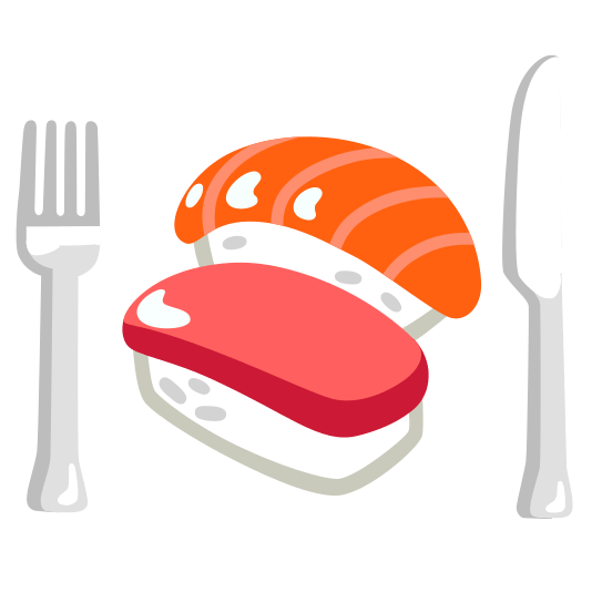 knife fork plate sushi