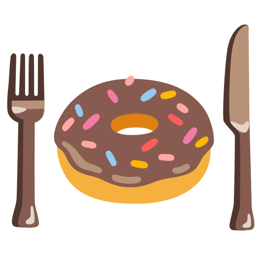 knife fork plate doughnut