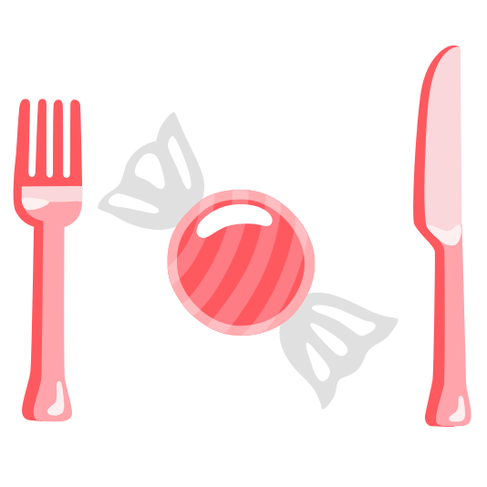 knife fork plate candy