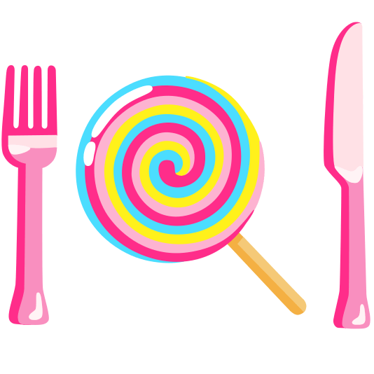 knife fork plate lollipop