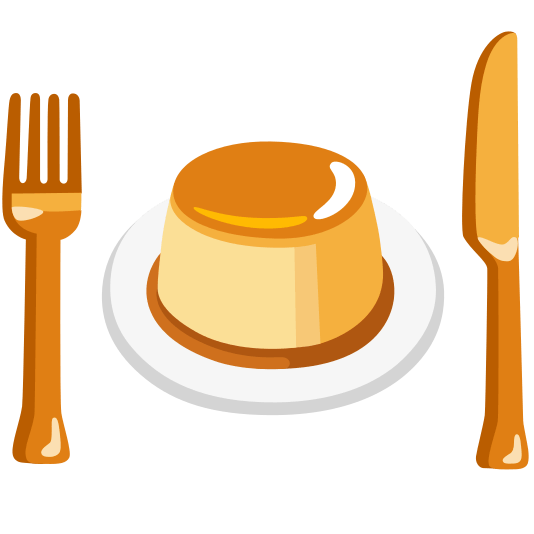 knife fork plate custard