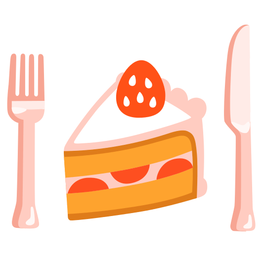 knife fork plate cake