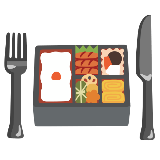 knife fork plate bento