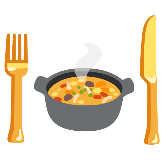 knife fork plate stew