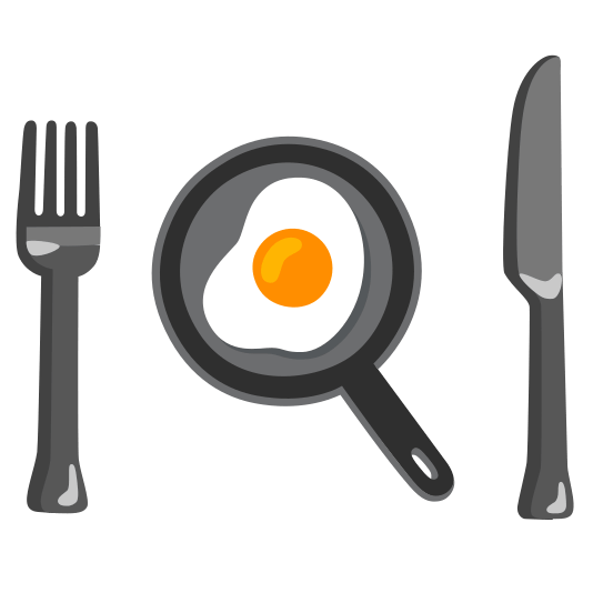 knife fork plate fried egg
