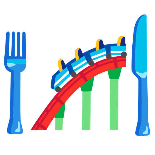 knife fork plate roller coaster