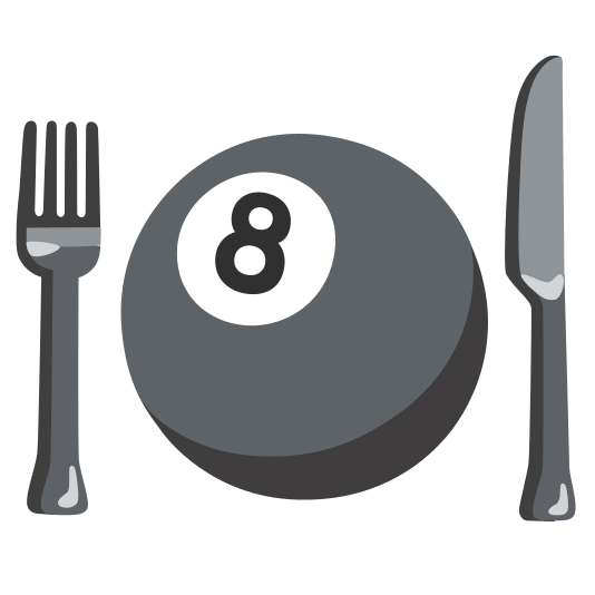 knife fork plate 8ball
