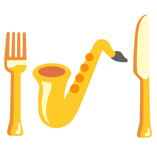 knife fork plate saxophone