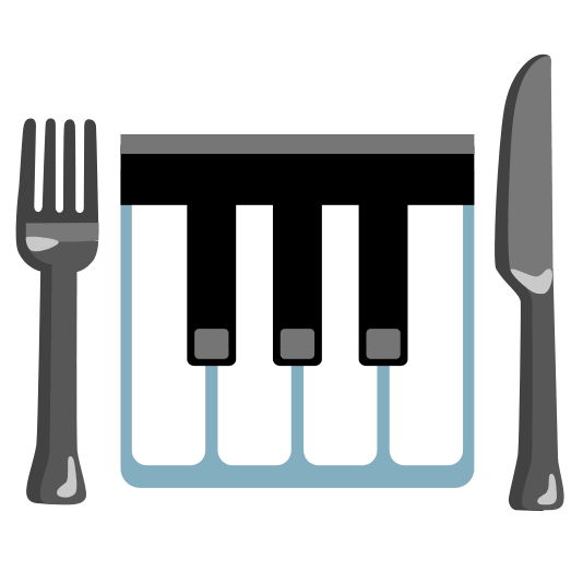 knife fork plate musical keyboard