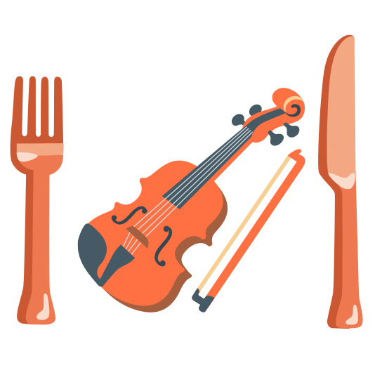 knife fork plate violin