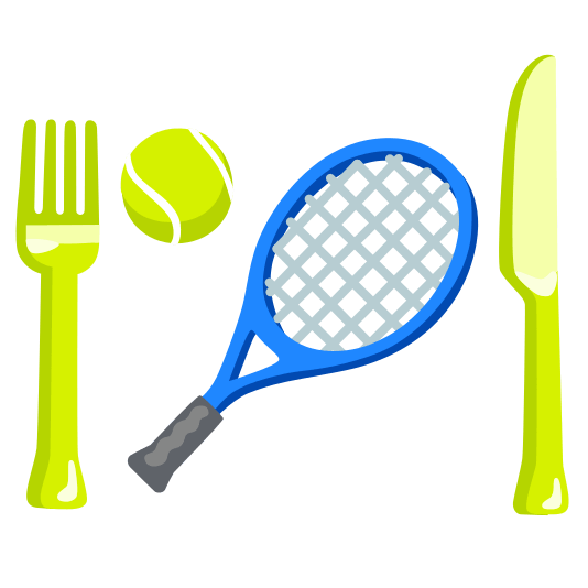knife fork plate tennis