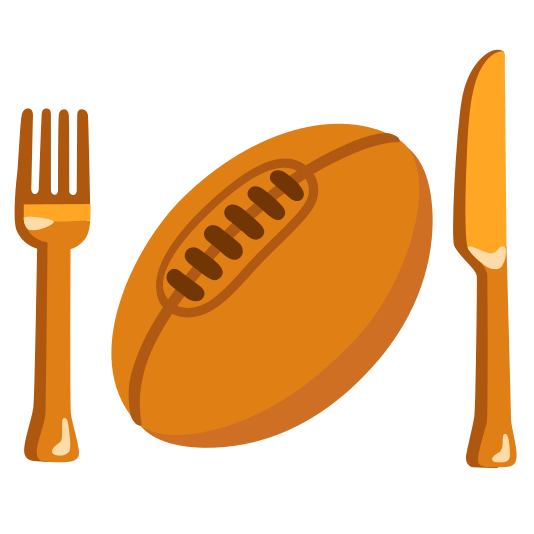 knife fork plate rugby football