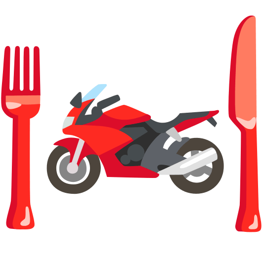 knife fork plate racing motorcycle