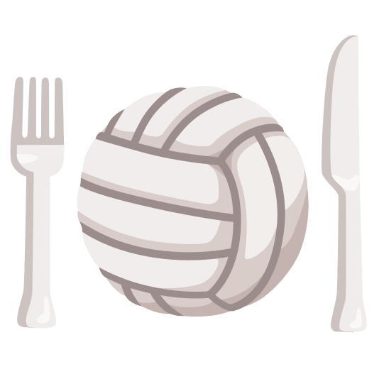 knife fork plate volleyball