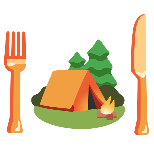 knife fork plate camping