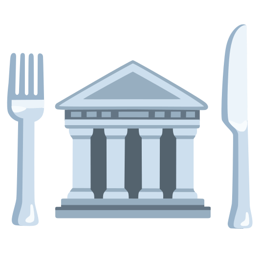 knife fork plate classical building