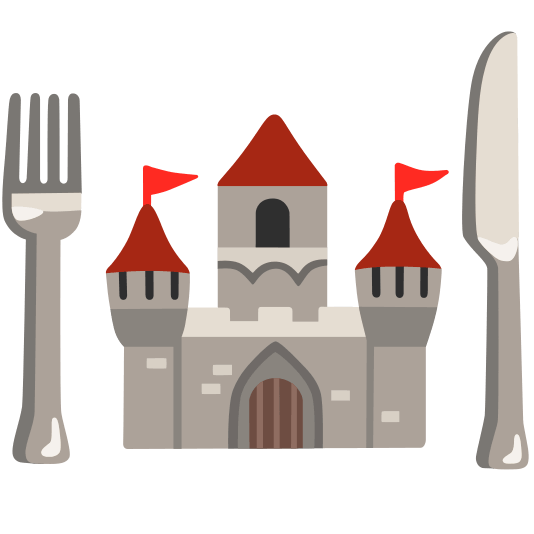 knife fork plate european castle