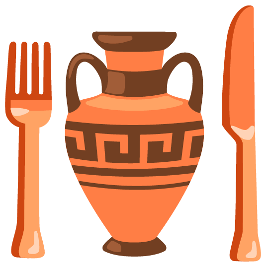 knife fork plate amphora