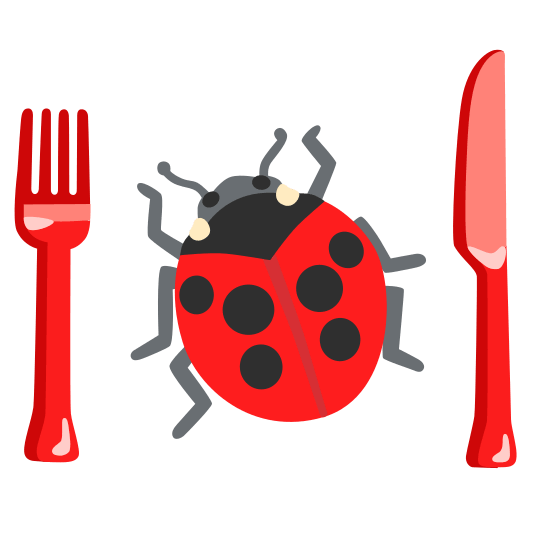 knife fork plate ladybug