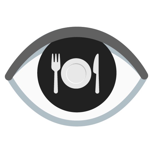 knife fork plate eye