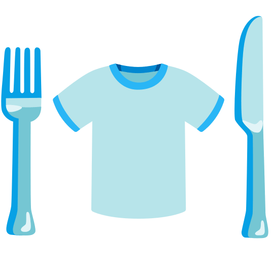 knife fork plate shirt