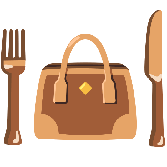 knife fork plate handbag