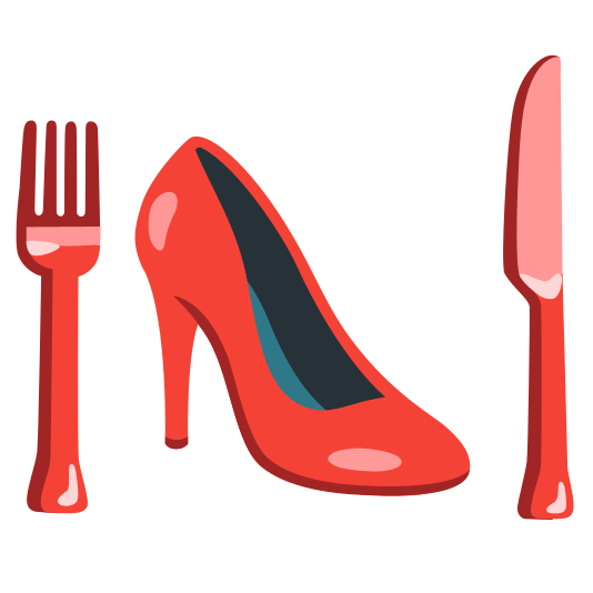 knife fork plate high heel