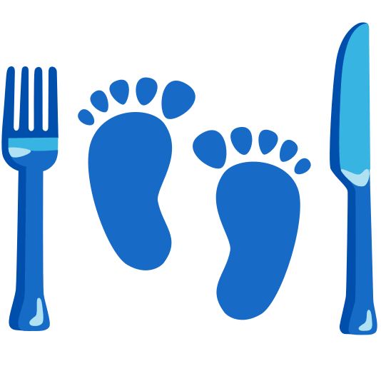 knife fork plate footprints