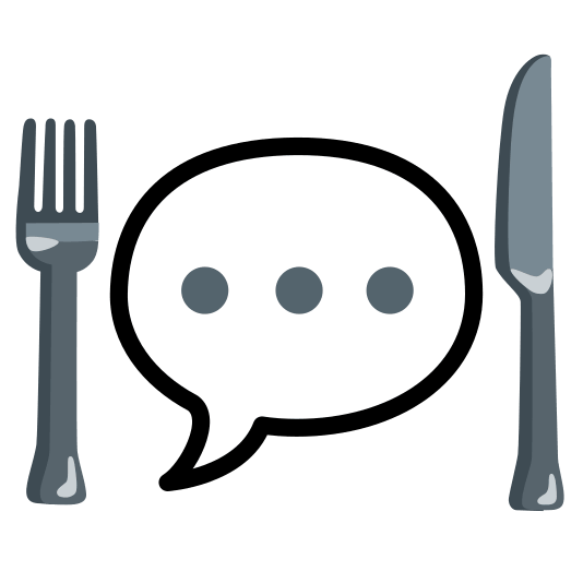 knife fork plate speech balloon