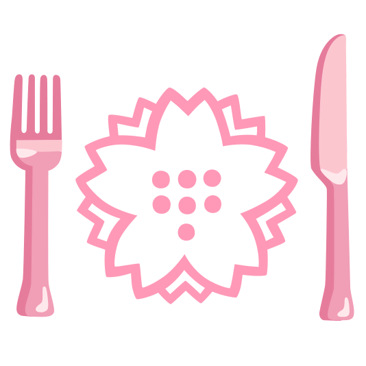 knife fork plate white flower