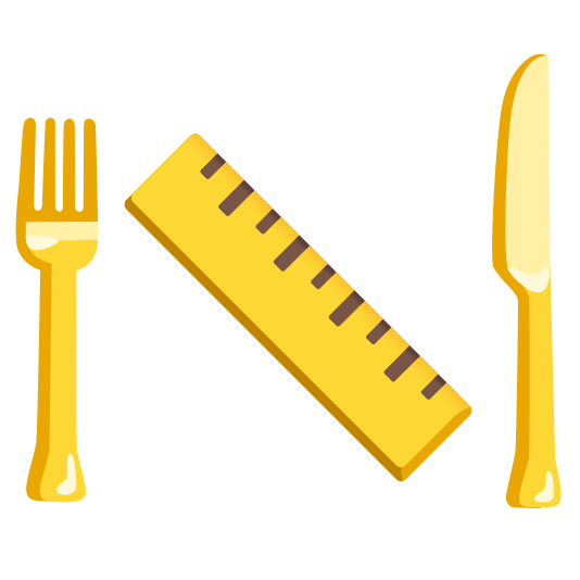 knife fork plate straight ruler