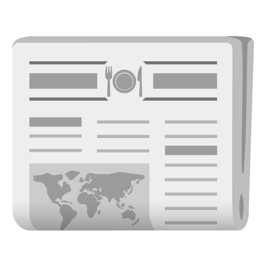 knife fork plate newspaper