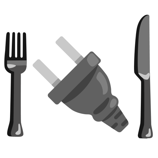 knife fork plate electric plug