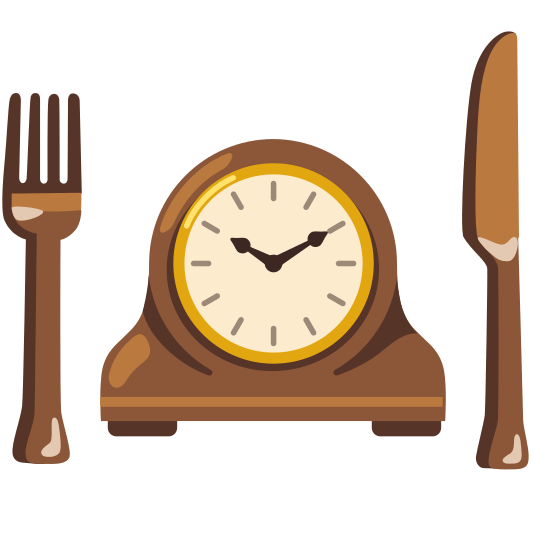 knife fork plate mantelpiece clock
