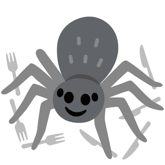 knife fork plate spider