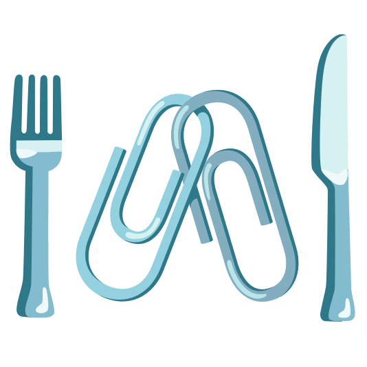 knife fork plate linked paperclips