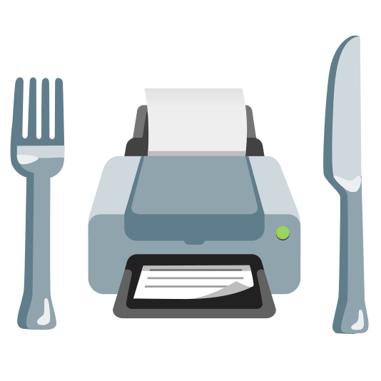 knife fork plate printer