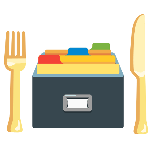 knife fork plate card file box