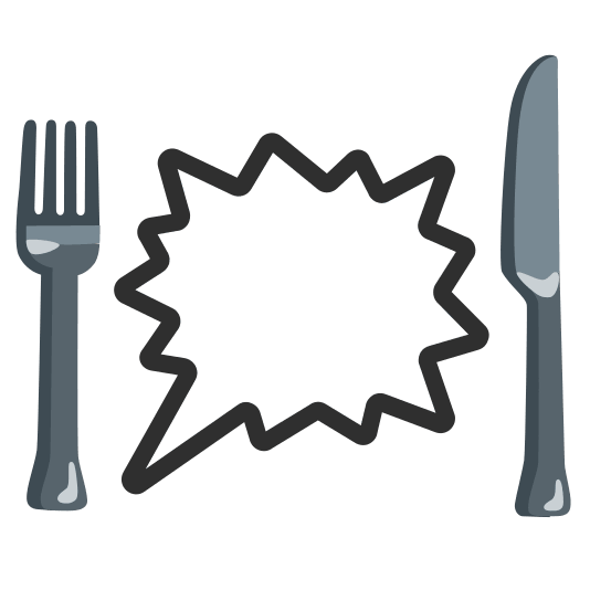 knife fork plate right anger bubble