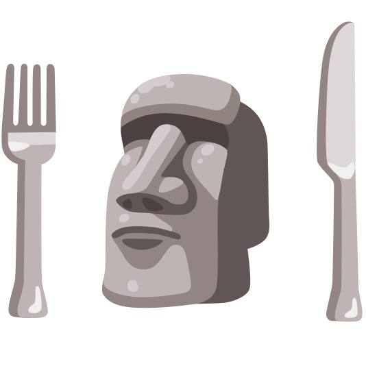 knife fork plate moyai