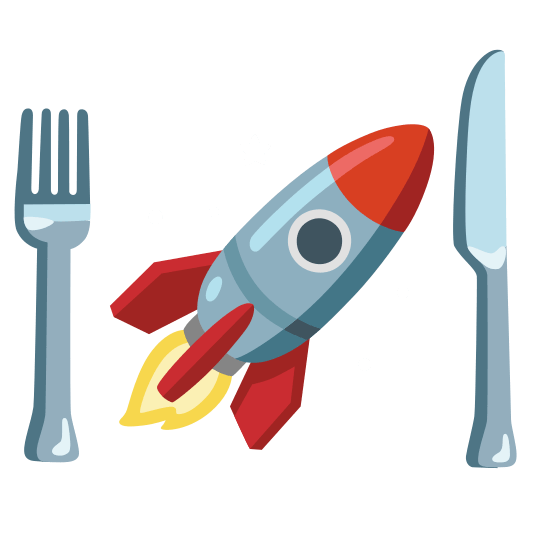 knife fork plate rocket
