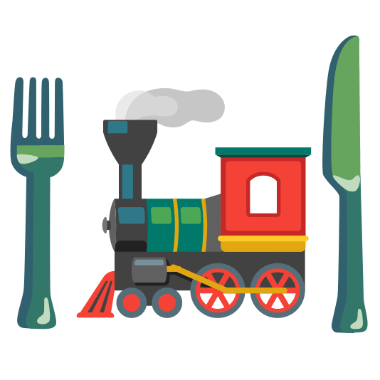 knife fork plate steam locomotive
