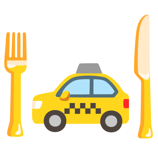knife fork plate taxi