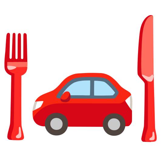 knife fork plate car