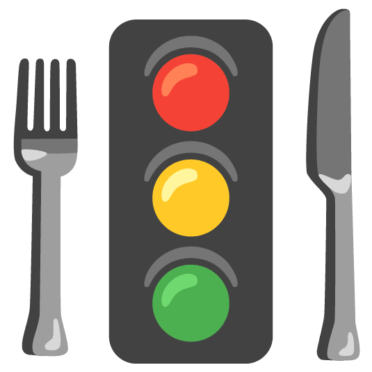 knife fork plate vertical traffic light