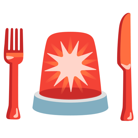 knife fork plate rotating light