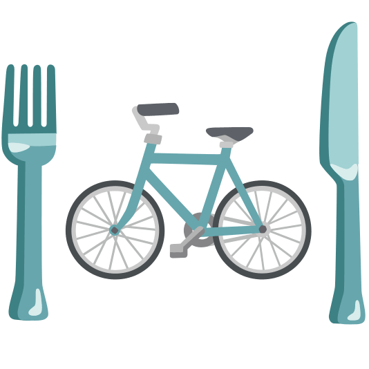 knife fork plate bike
