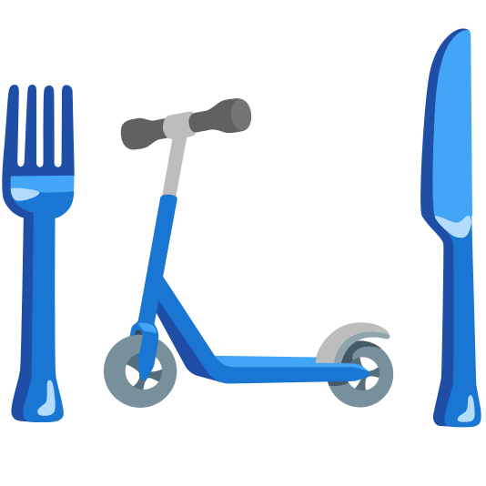knife fork plate scooter